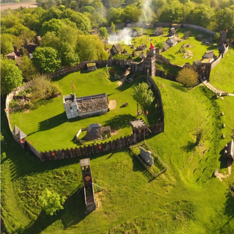 Overhead view of Mountfitchet Castle