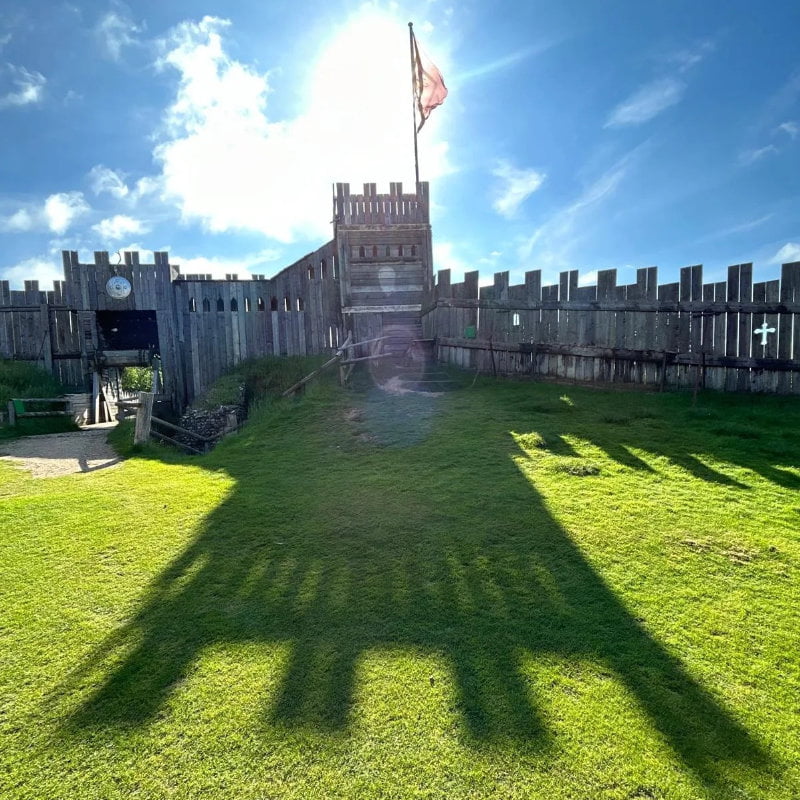 Mountfitchet Castle at sunrise