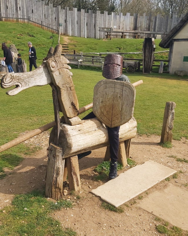 Wooden horse and knight