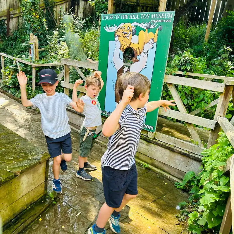 Boys playing at Mountfitchet Castle